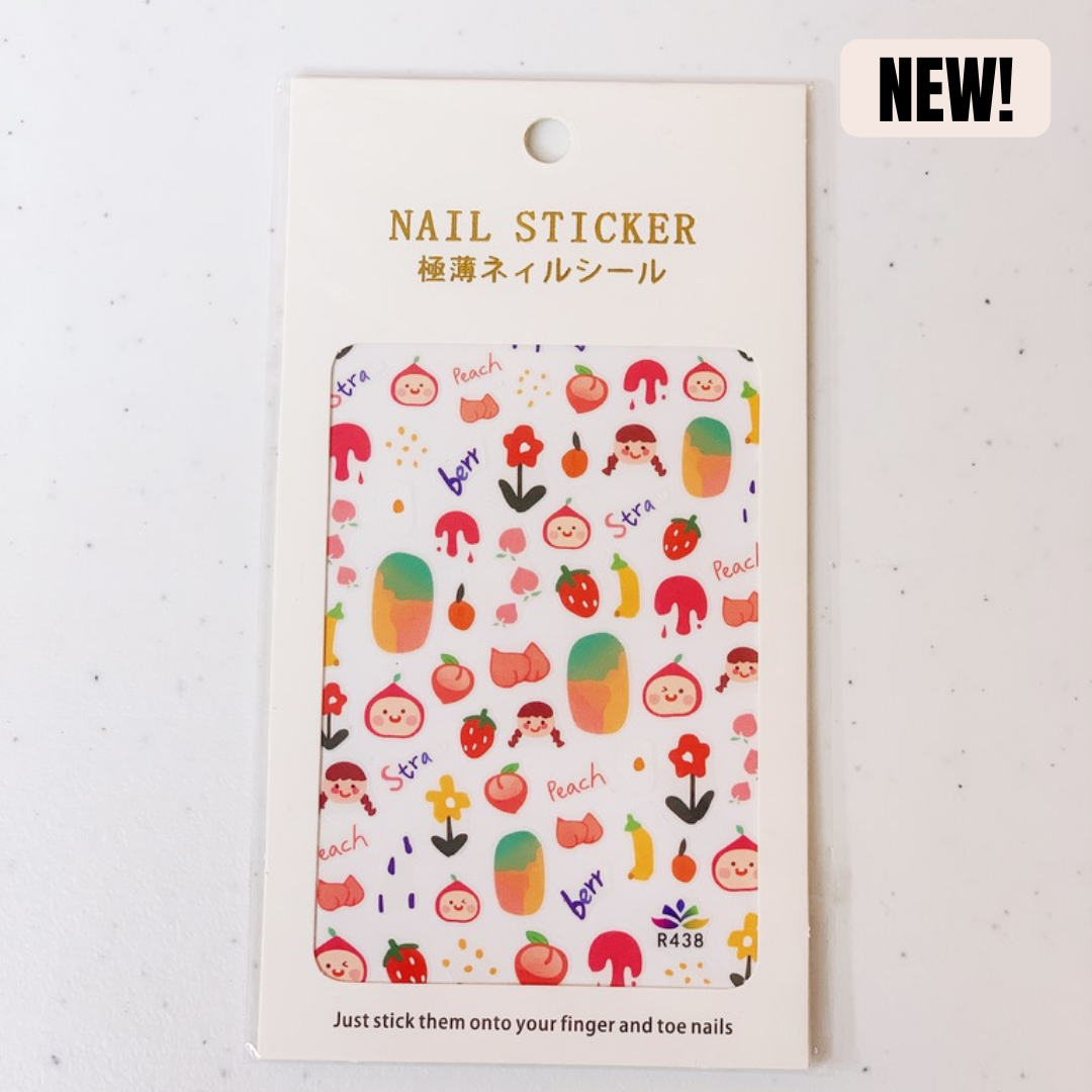 Kawaii Nail Stickers "Peachy Love"