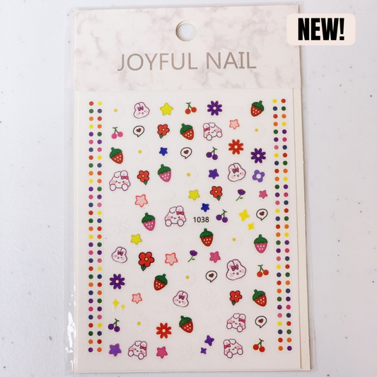 Kawaii Nail Stickers "Strawberry Bunny"