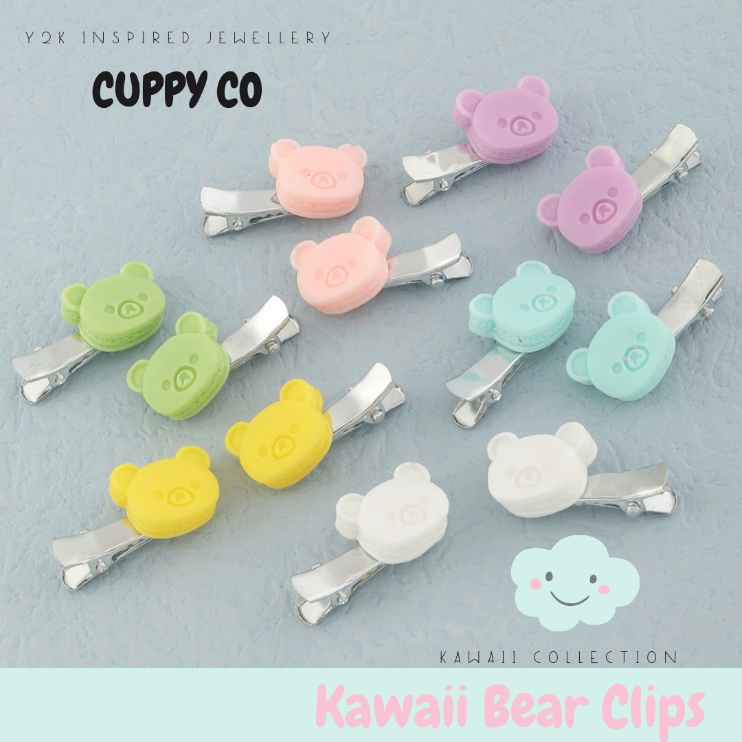 Kawaii Bear "Pack of 12 Clips"